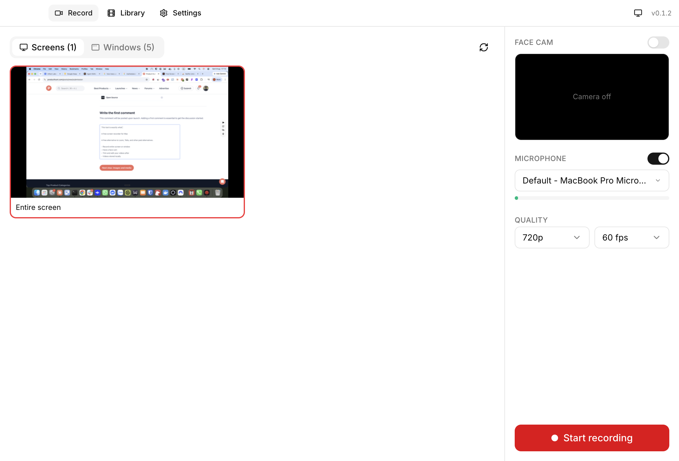 Free Screen Recorder for Mac screenshot